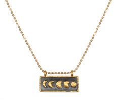 Self Evolution Moon Phase Necklace, Brass with 18k gold plated necklace for women, Handmade jewelry